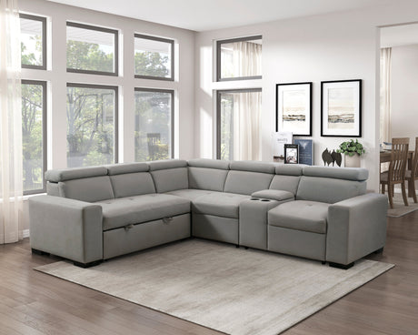 Farrah Light Gray 3-Piece Sectional - Ornate Home