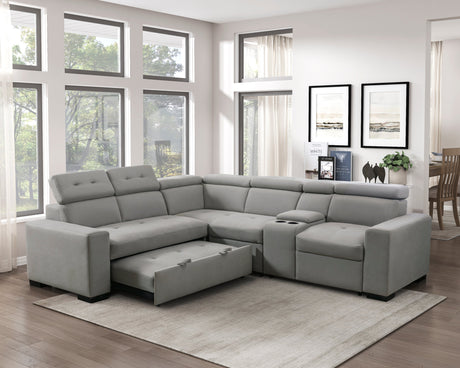 Farrah Light Gray 3-Piece Sectional - Ornate Home