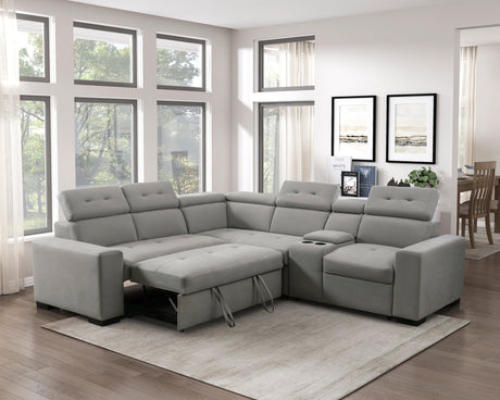 Farrah Light Gray 3-Piece Sectional - Ornate Home