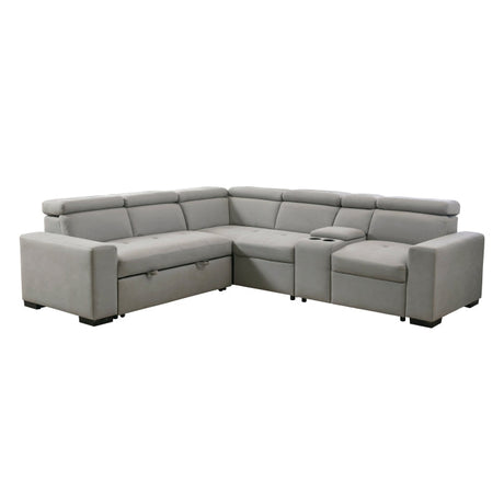 Farrah Light Gray 3-Piece Sectional - Ornate Home