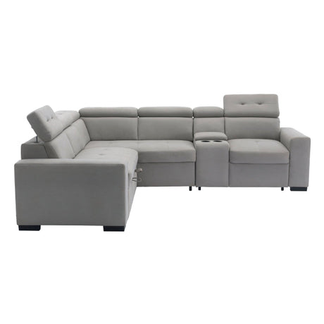 Farrah Light Gray 3-Piece Sectional - Ornate Home