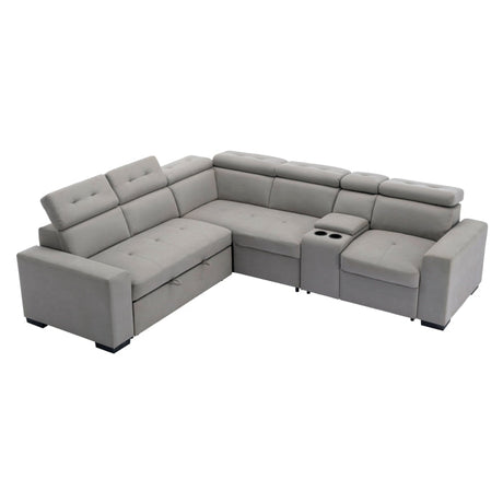 Farrah Light Gray 3-Piece Sectional - Ornate Home