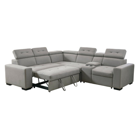 Farrah Light Gray 3-Piece Sectional - Ornate Home