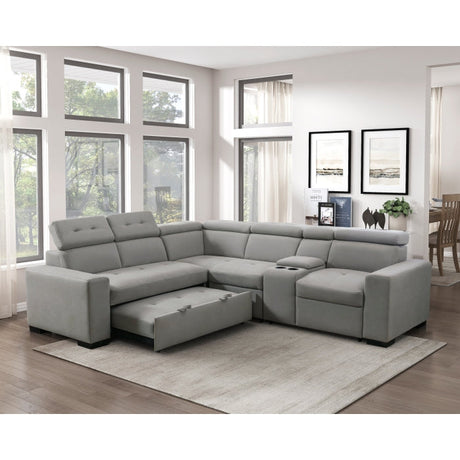 Farrah Light Gray 3-Piece Sectional - Ornate Home