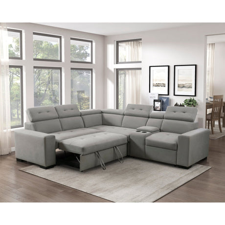 Farrah Light Gray 3-Piece Sectional - Ornate Home
