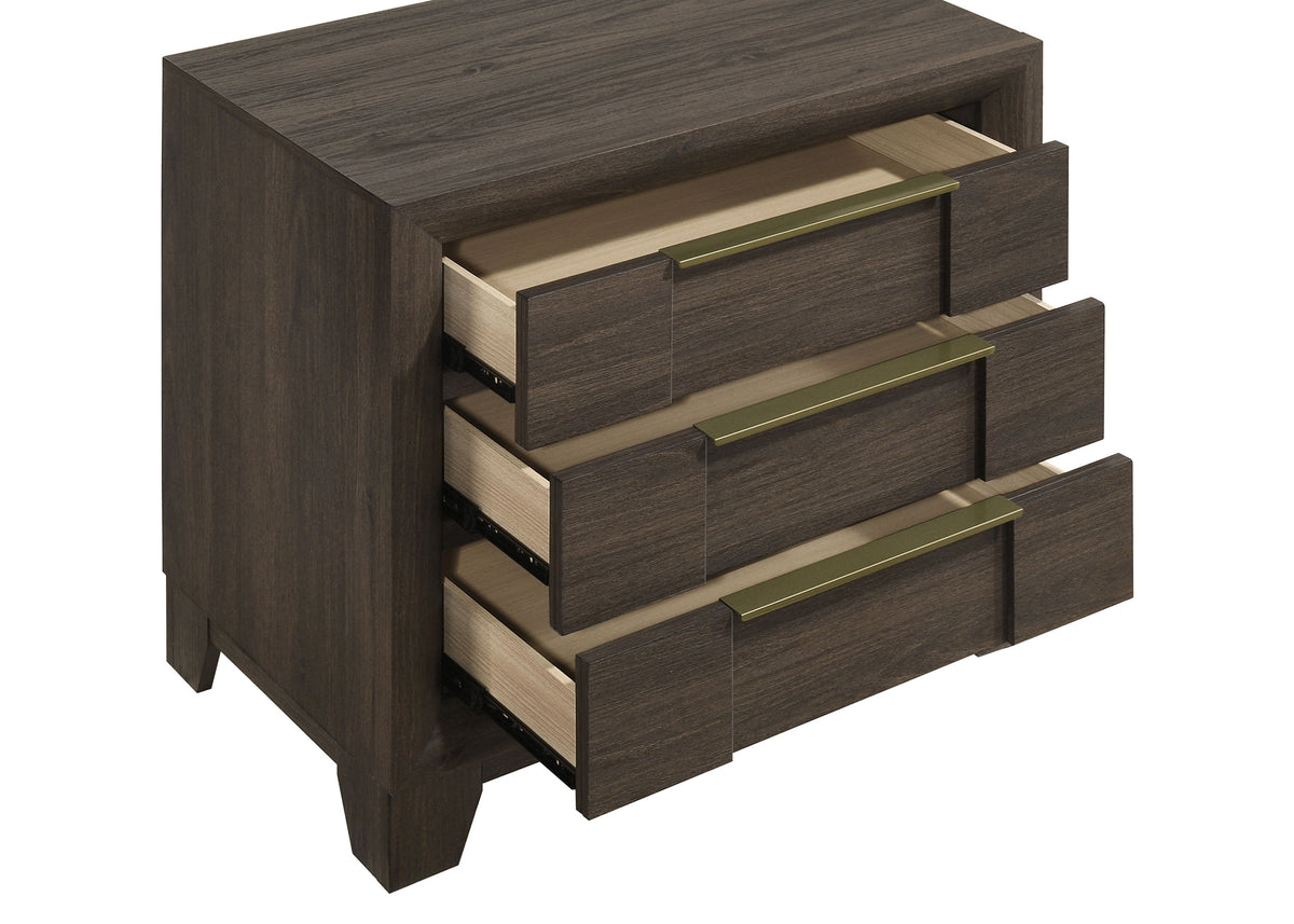 Farre Dark Brown 2-drawer Nightstand Bedside Table - Ornate Home
