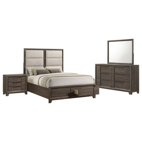 Farre Dark Brown 4-Piece Queen Storage Bedroom Set - Ornate Home