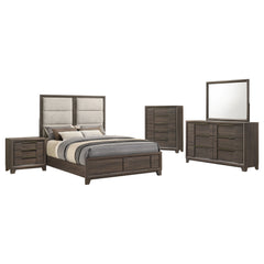 Farre Dark Brown 5-Piece Eastern King Bedroom Set - Ornate Home