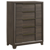 Farre Dark Brown 5-drawer Chest Of Drawers - Ornate Home