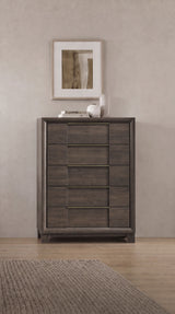 Farre Dark Brown 5-drawer Chest Of Drawers - Ornate Home