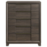 Farre Dark Brown 5-drawer Chest Of Drawers - Ornate Home
