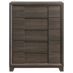 Farre Dark Brown 5-drawer Chest Of Drawers - Ornate Home