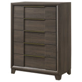 Farre Dark Brown 5-drawer Chest Of Drawers - Ornate Home