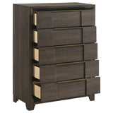 Farre Dark Brown 5-drawer Chest Of Drawers - Ornate Home