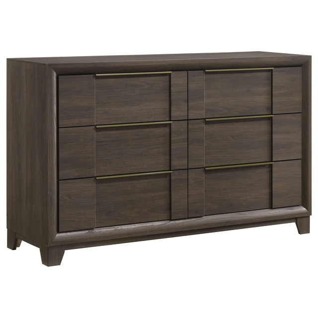 Farre Dark Brown 6-drawer Dresser - Ornate Home