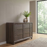 Farre Dark Brown 6-drawer Dresser - Ornate Home