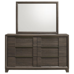 Farre Dark Brown 6-drawer Dresser With Mirror - Ornate Home