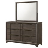 Farre Dark Brown 6-drawer Dresser With Mirror - Ornate Home