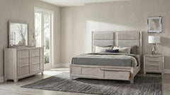 Farre Washed Grey 4-Piece Eastern King Bedroom Set - Ornate Home