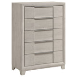 Farre Washed Grey 5-Piece Eastern King Bedroom Set - Ornate Home