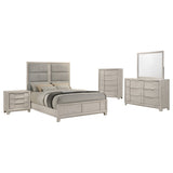 Farre Washed Grey 5-Piece Eastern King Bedroom Set - Ornate Home