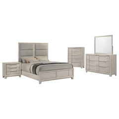 Farre Washed Grey 5-Piece Eastern King Bedroom Set - Ornate Home