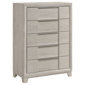 Farre Washed Grey 5-drawer Chest Of Drawers - Ornate Home
