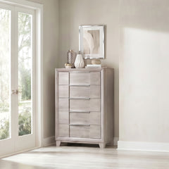 Farre Washed Grey 5-drawer Chest Of Drawers - Ornate Home
