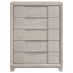 Farre Washed Grey 5-drawer Chest Of Drawers - Ornate Home