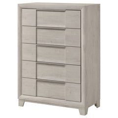 Farre Washed Grey 5-drawer Chest Of Drawers - Ornate Home