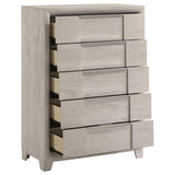Farre Washed Grey 5-drawer Chest Of Drawers - Ornate Home
