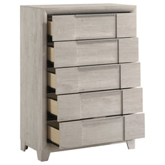 Farre Washed Grey 5-drawer Chest Of Drawers - Ornate Home