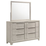 Farre Washed Grey 6-drawer Dresser With Mirror - Ornate Home