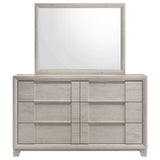 Farre Washed Grey 6-drawer Dresser With Mirror - Ornate Home