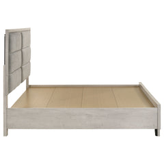 Farre Washed Grey Eastern King Upholstered Storage Platform Bed - Ornate Home