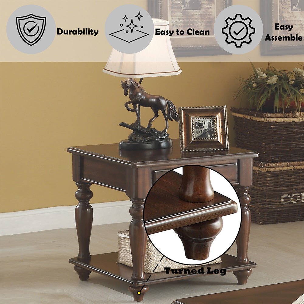 Farrel End Table in Walnut 82746 - Ornate Home
