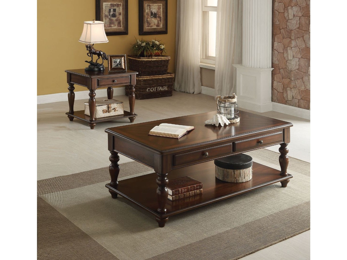 Farrel Walnut Coffee Table - Ornate Home