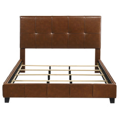 Farrell Brown California King Leatherette Panel Bed - Ornate Home