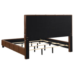 Farrell Brown California King Leatherette Panel Bed - Ornate Home