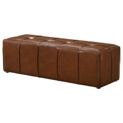 Farrell Brown Leatherette Upholstered Bench - Ornate Home