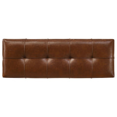Farrell Brown Leatherette Upholstered Bench - Ornate Home