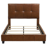 Farrell Brown Queen Leatherette Upholstered Panel Bed - Ornate Home