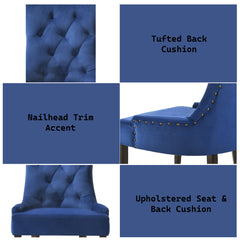 Farren Blue Side Chair (Set of 2) - Ornate Home