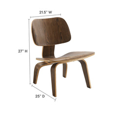 Fathom Walnut Wood Lounge Chair - Ornate Home