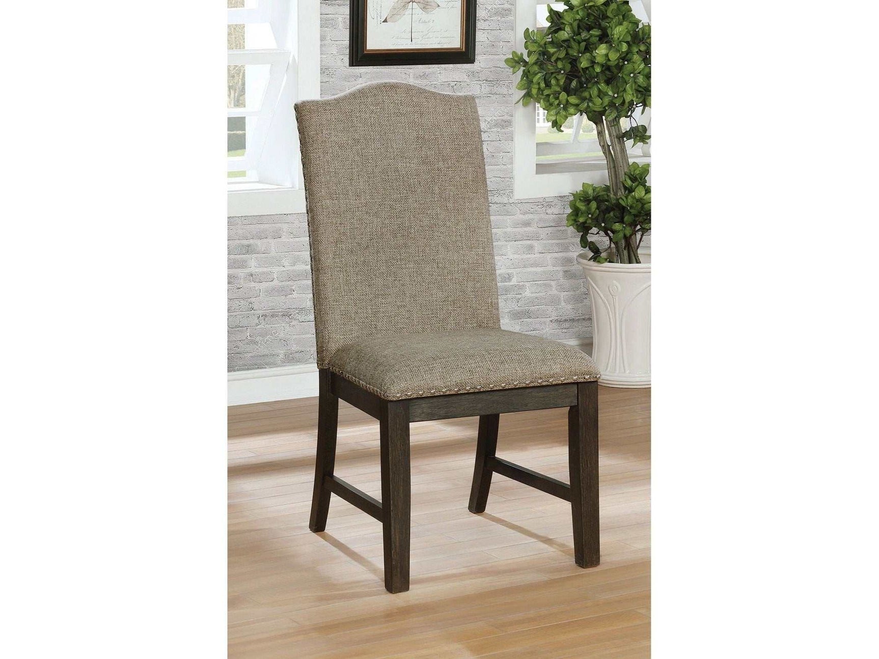 Faulk Espresso & Warm Gray Dining Chair (Set of 2) - Ornate Home