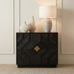 Faulkner Black/Brass 3 Drawer Modern Chest - Ornate Home