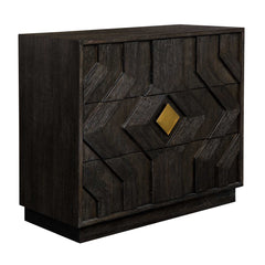 Faulkner Black/Brass 3 Drawer Modern Chest - Ornate Home