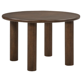 Faulkner Brown Oak 48-inch Round Wood Dining Table - Ornate Home