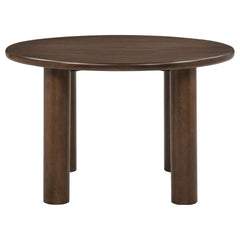 Faulkner Brown Oak 48-inch Round Wood Dining Table - Ornate Home