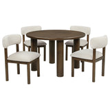 Faulkner Cream 5-Piece 48-inch Round Dining Set - Ornate Home